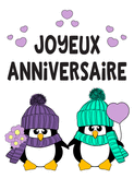 Pingouins joyeux pour un anniversaire amusant